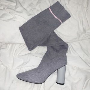 Over the knee knit boots